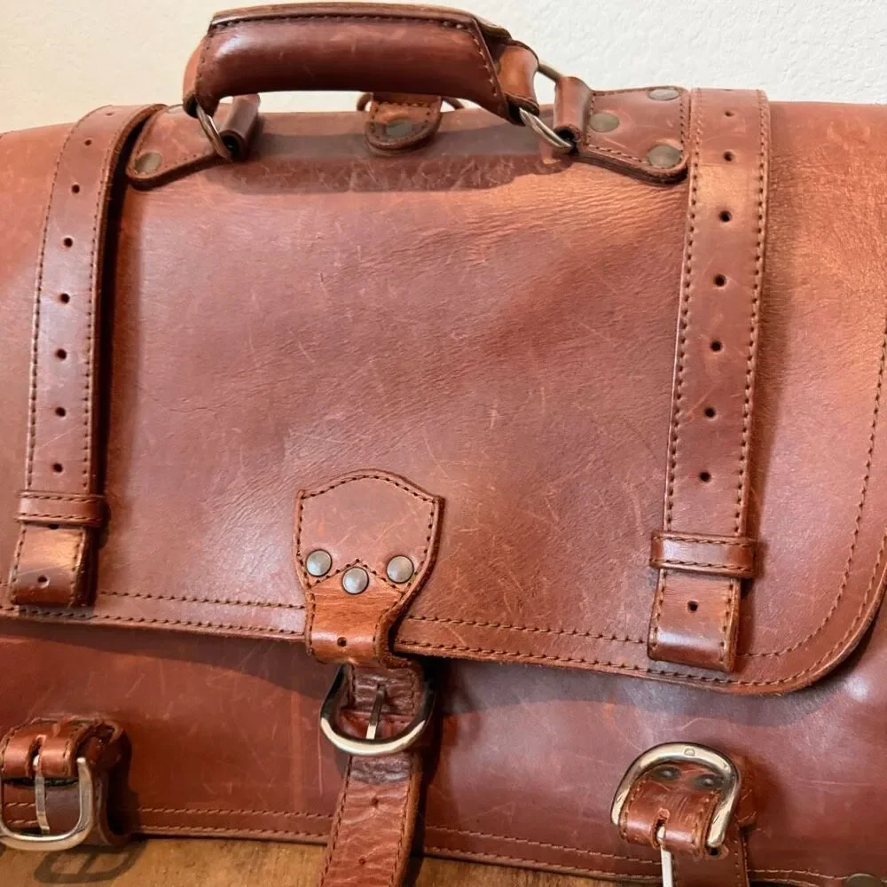 Saddleback Large Classic Leather Briefcase Bag Brown Full Grain Leather